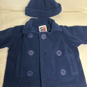 Cozy Navy Blue Kids Jacket with Hat